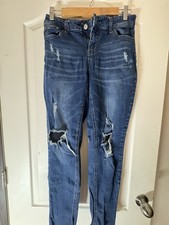 Vanilla Star Size 9 Vintage Style Denim Distressed Blue Jeans