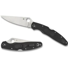 Spyderco Police 4 Lightweight Folding Knife Plain Blade FRN Handle C07PBK4