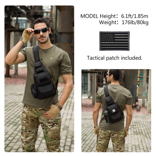 Tactical Sling Pack Molle Chest Crossbody Shoulder Bags Motorcycle Bicycle Ra... - Picture 2 of 8
