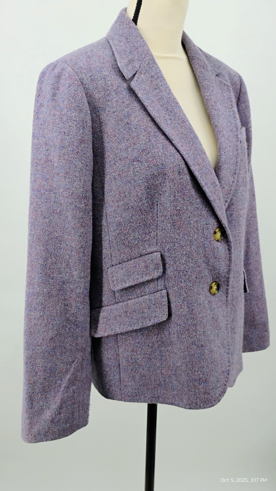 Talbots Wool Blend Blazer 2 Button Jacket Purple … - image 5