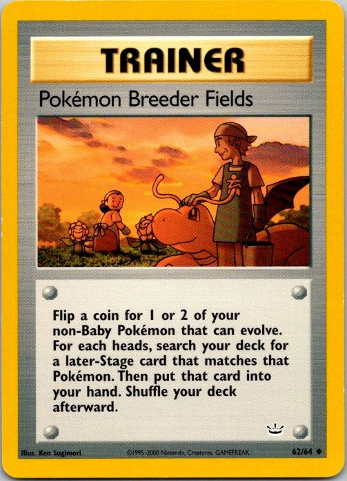 Pokemon Breeder Fields 62/64 Uncommon Neo Revelation Pokemon Unlimited LP