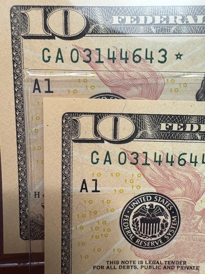 2004 $10 US Currency Star Notes, Gem Quality, Low Serial, Two Consecutive Notes - Image 4 of 4