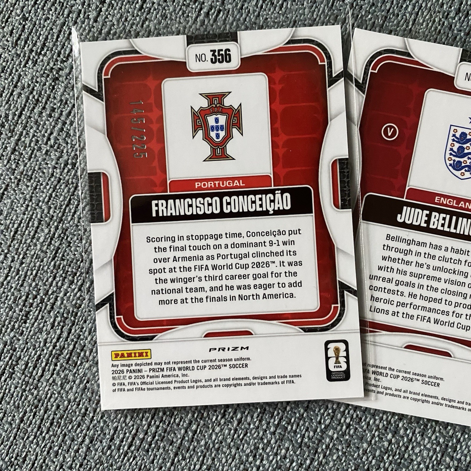 2026 Panini Prizm FIFA World Cup Ronaldo Bellingham V Variant + Conceicao /225 view 6