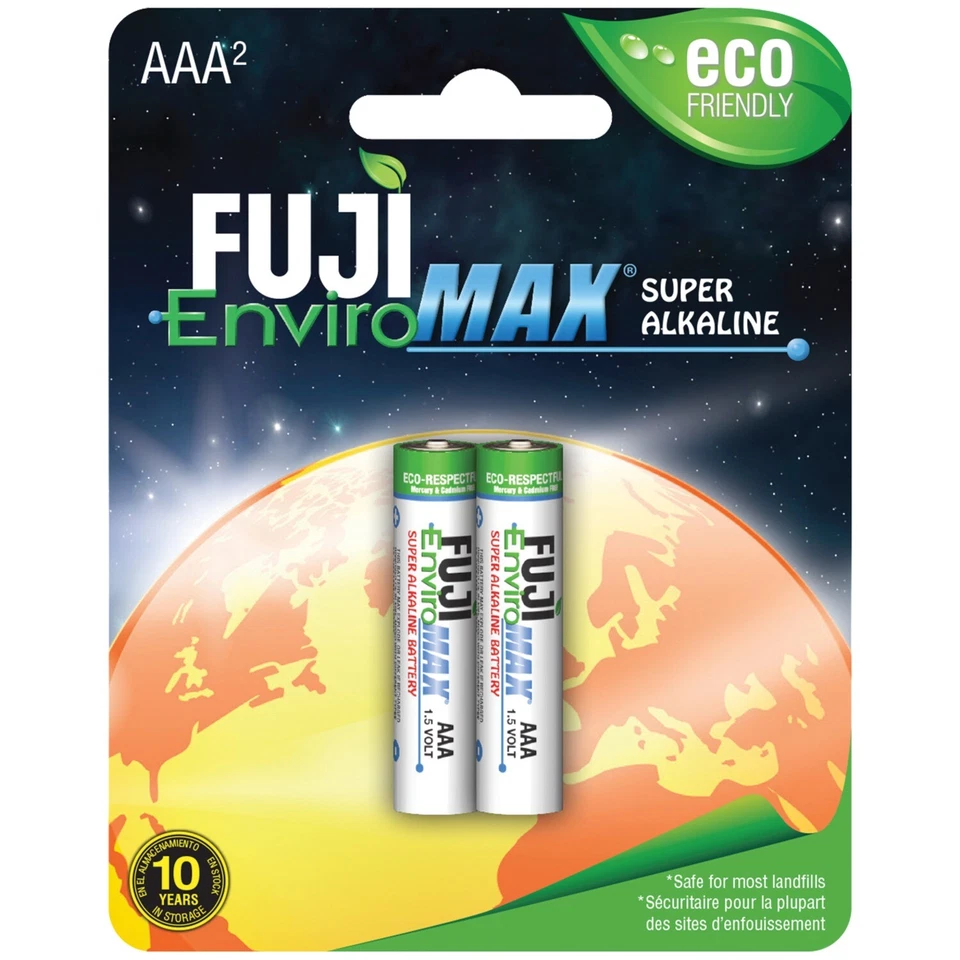 Pilas súper alcalinas FUJI ENVIROMAX 4400BP2 EnviroMax AAA (paquete de 2) Foto 2 de 2