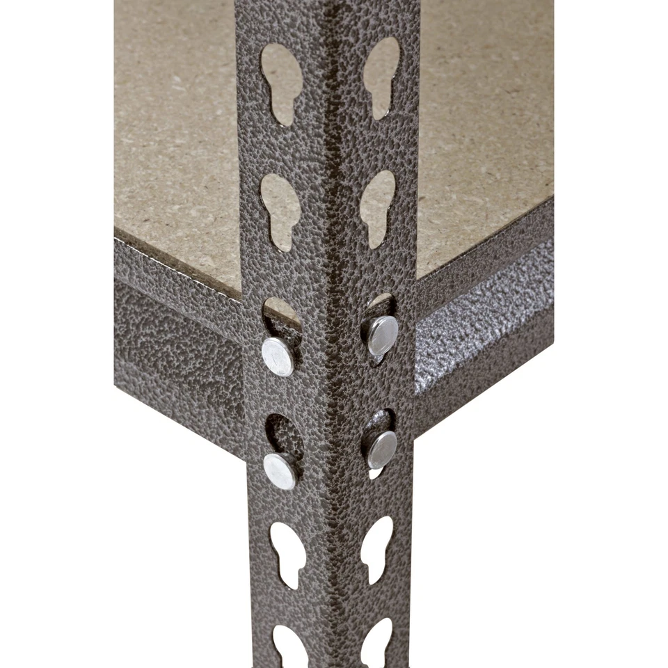 Almacenamiento de estante muscular de acero de alta resistencia de 5 estantes, vena plateada, 48" de ancho x 24" de profundidad x 72" de alto Foto 3 de 4