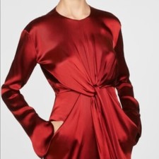 NEW $169 Zara S Collection Winter Tied Dress Pumpkin Spice Long Maxi Midi Viscos