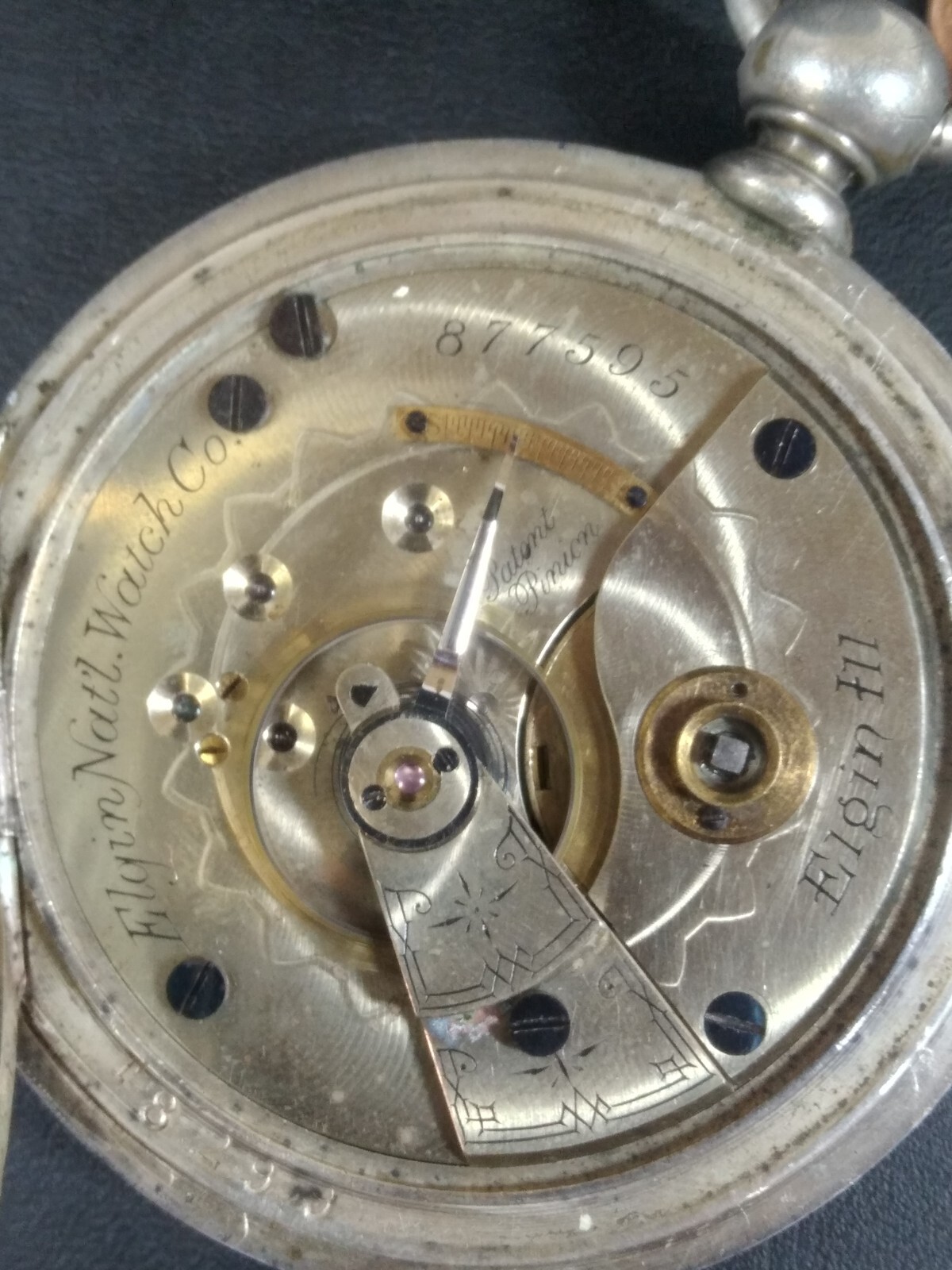 Working Antique 1881 Elgin Model 1 Pocket Watch Grade 87 Heavy Coin Silver eBay