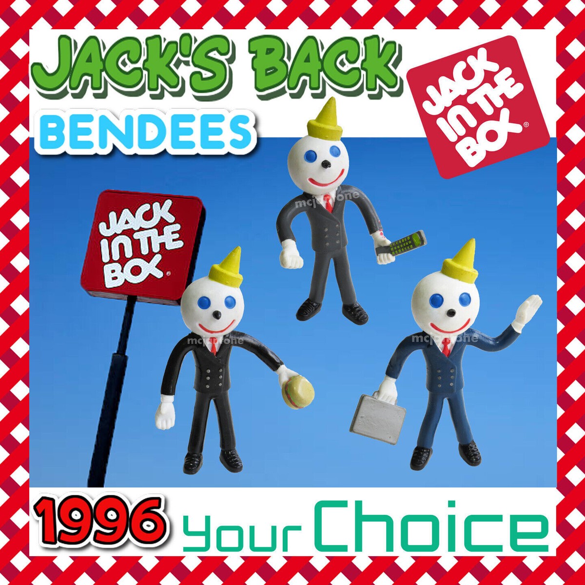 （レアサンプル品）JACK IN THE BOX Jack in the Box 1996 JACK'S BACK Bendee BENDY Bendable