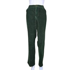 St Johns Bay Size 12 Vintage Green Corduroy Cotton Straight Leg Mid Rise Pants