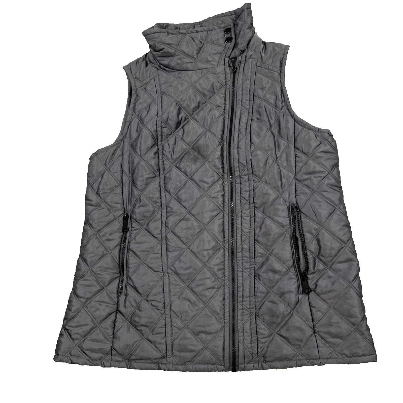 ANDREW MARC NY Puffer Vest Mens L Quilted Sleek Silver Space StreetFuture Gorp L