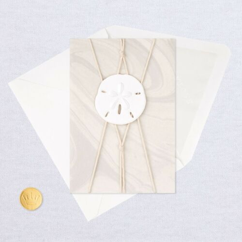 Hallmark Blanko Karte von Signature ~ 3D Sand Dollar & Twine Beach Motiv