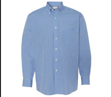 VAN HEUSEN Men's Gingham Check Long Sleeve Dress Check Shirt, Periwinkle NEW NWT