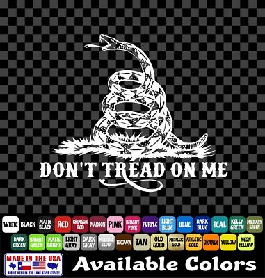 Don't Tread Decal Gadsden Flag Rattlesnake 2A Rights 2nd Amendment Vinyl