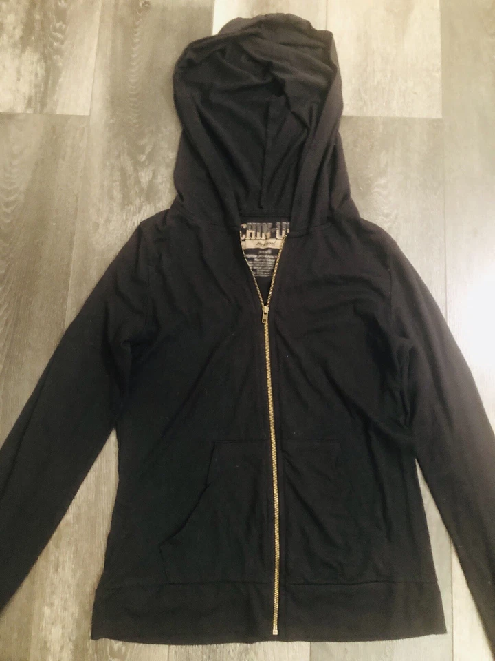 Chin Up Brand Small Black Zip Up Hoodie  - Image 2 of 4
