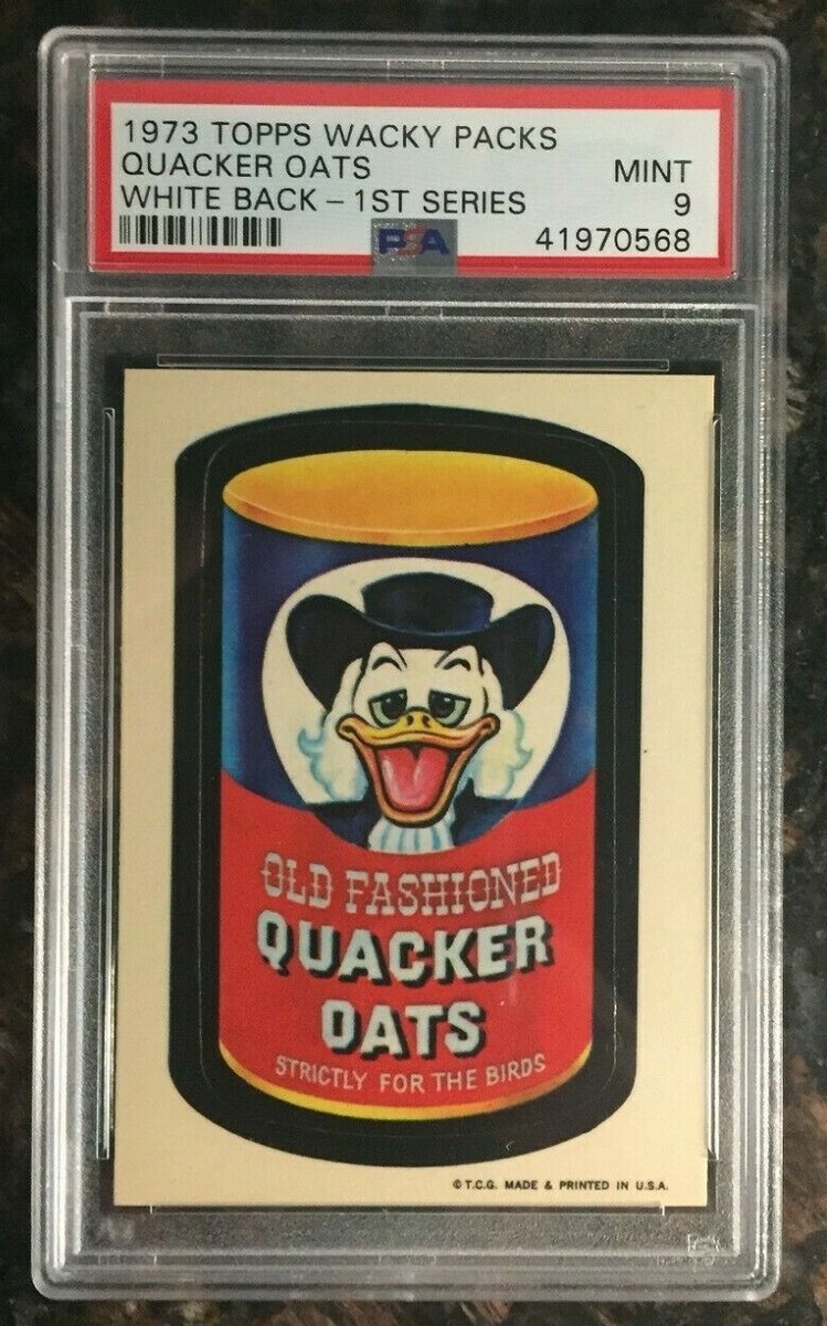 1973 Topps Wacky Packages Quacker Oats 1st Series White Back PSA 9