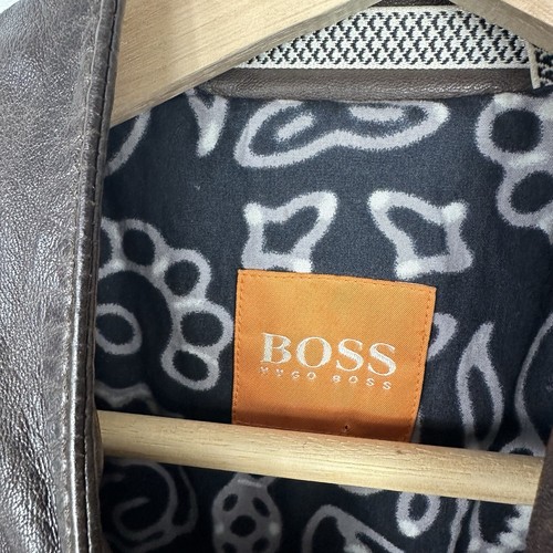 Hugo Boss Lambs Leather Jacket, Utility Motorcycle Biker, Brown, Mens 52, Large - Picture 9 of 11