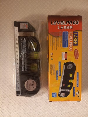 Laser Level Pro 3 Mehrzweck-Laser-Wasserwage mit Lineal NEU