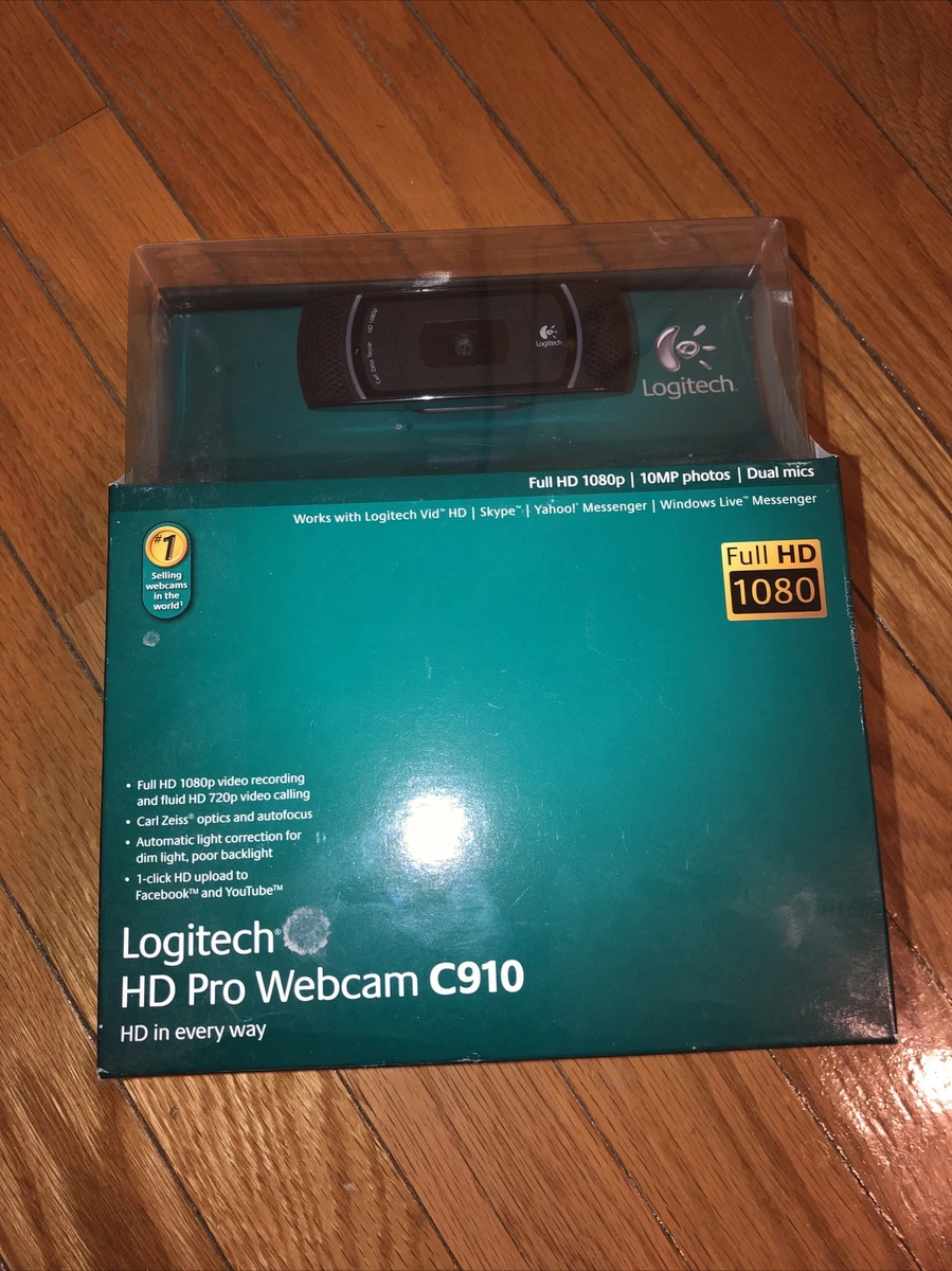 Logitech HD Pro C910 1080p USB Zeiss Tessar V-U0017 PC Video Cam | eBay