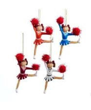 Set of 4 Cheerleader Girl Ornaments J8630 w