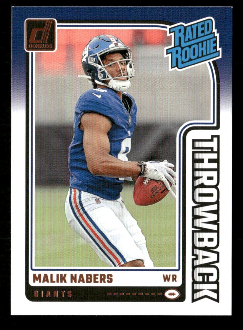2024 Panini Donruss - Malik Nabers #48 Rated Rookie Throwback (RC) Giants