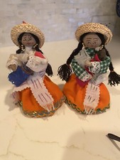 Folk Art Mexican Dolls- Mamas with their Babies - Set of 2, 5.5 inches