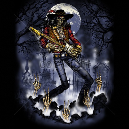 Graveyard Musician Skeleton Skull 