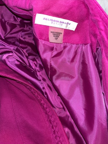 Allison Daley Magenta Pink Size 10P Petite Full Zip Jacket Woman's Long Sleeve - Picture 10 of 10