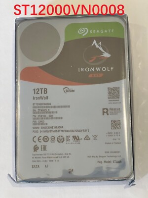 NEU Seagate ST12000VN0008 12TB IronWolf 3.5''SATA 7200rpm Internal Hard Drive HDD