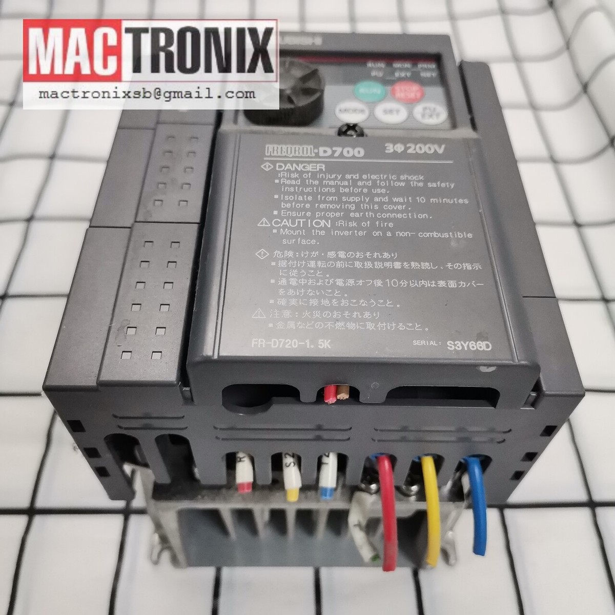 Mitsubishi FR-D720-1.5K 3-Phase Inverter FREQROL-D700 Series Mitsubishi FR-D720-1.5K 3-Phase Inverter FREQROL-D700 Series