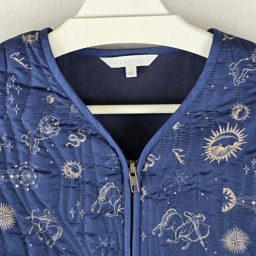 Calme Jacket Sz S Johnny Was Yessi Quilted Astrology Horoscope Moon Stars Cosmic - Picture 4 of 20