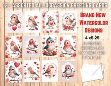 12 Assorted All Occasion Greeting Cards Blank with Envelopes 020