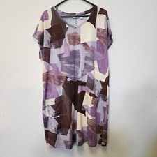 LOGO Lounge Dress Large Colorful Earthy Art Hippie Boho Festival Pockets Relaxed