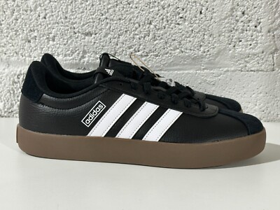 ★ept★ COURT BLACKBLACK 5003279063 NEW Adidas VL Court 3.0 Black White Gum Skateboarding ID6286