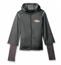    NFL Denver Broncos Girls Equinox Layered Funnel Neck Jacket Size L 14 NWT   
