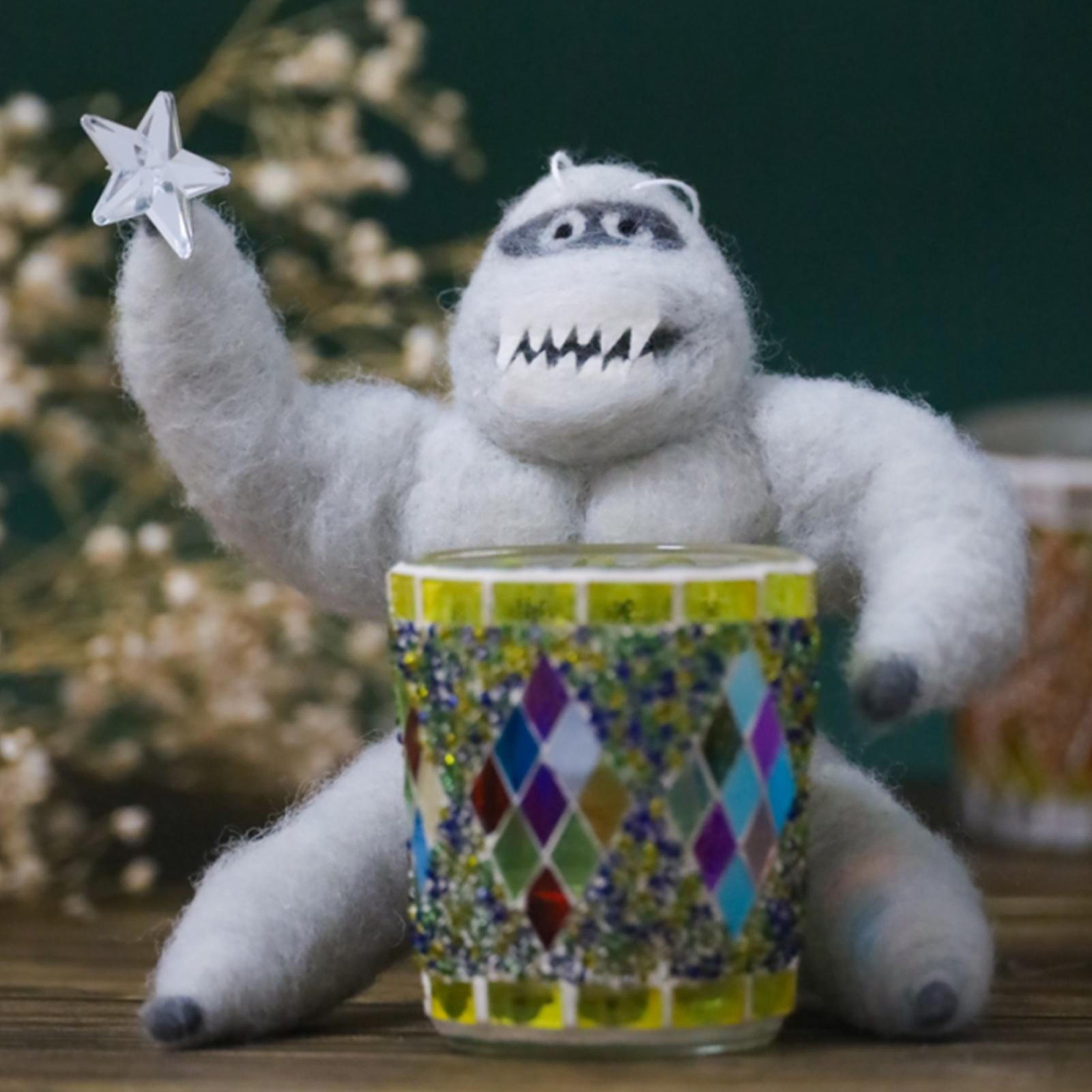 Christmas Tree Topper Abominable Chimpanzees Hugger Snowman Smiling