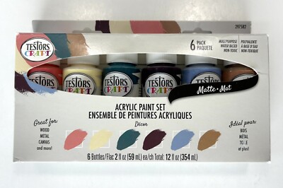 Acrylic Matte Paint Set of 6 - 297582 Coral Plum Fog Sea Rustoleum Testors Craft