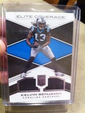 KELVIN BENJAMIN 2017 ELITE COVERAGE CAROLINA PANTHERS DUAL WORN JERSEY PATCH!!!!