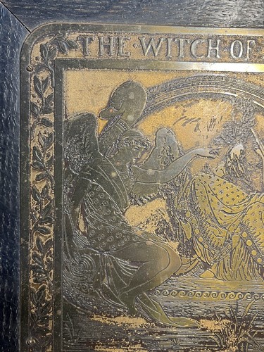 c1900 The Witch of Atlas Percy Shelley Poem Antique Brass Raised Relief Plaque - Picture 16 of 24