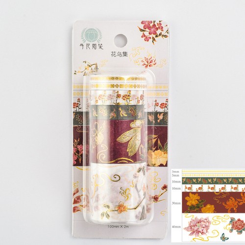6pcs Crane Washi Tape Set Stickers Masking Tape School DIY Stationery Supplies - Picture 7 of 24