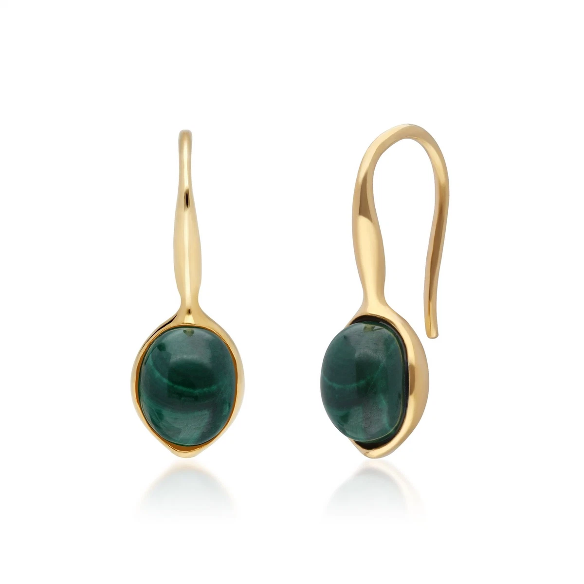 Unique Gems Orecchini Malachite Naturale In Argento 925, 14.2 Carati, Verde, Qualità Gioielleria