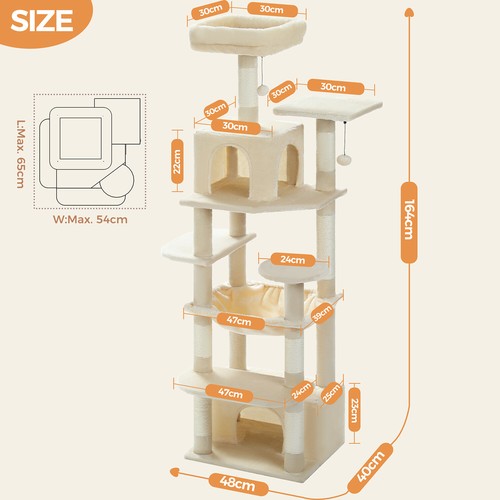 PAWZ Road Cat Tree Tower Scratching Post Scratcher Condo House Bed Toys 164cm - Picture 27 of 32