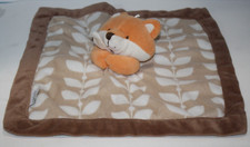 Carters Orange Fox Brown Leaves Security Blanket Stuffed Animal Soft Toy Lovey