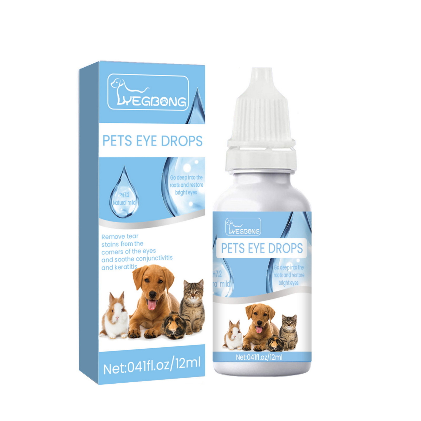 Eye Treatment Easy-to-use Eye Drops Eye Drops for Cats Dogs Remove Tear Marks