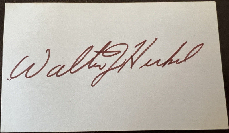 WALTER HICKEL SEC OF INTERIOR NIXON ADMINISTRATION SIGNED INDEX CARD