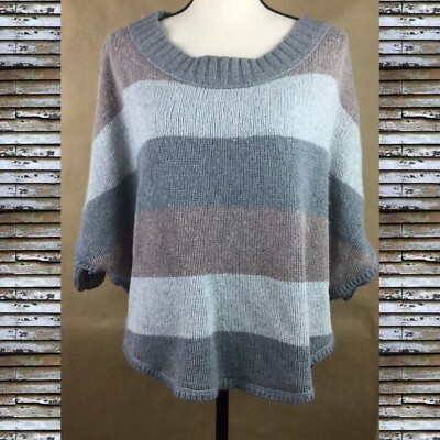 LOFT Ann Taylor Sweater Cape /Poncho Top Wool Blend 3/4 Sleeve Women s Size XS/S