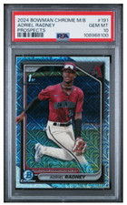 2024 BOWMAN MEGA BOX CHROME 191 ADRIEL RADNEY MOJO REFRACTOR PSA 10