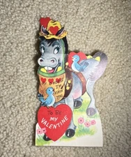 Vintage Valentine Card Horse Bluebirds Of C-Horse I’m Asking You To Be My Used