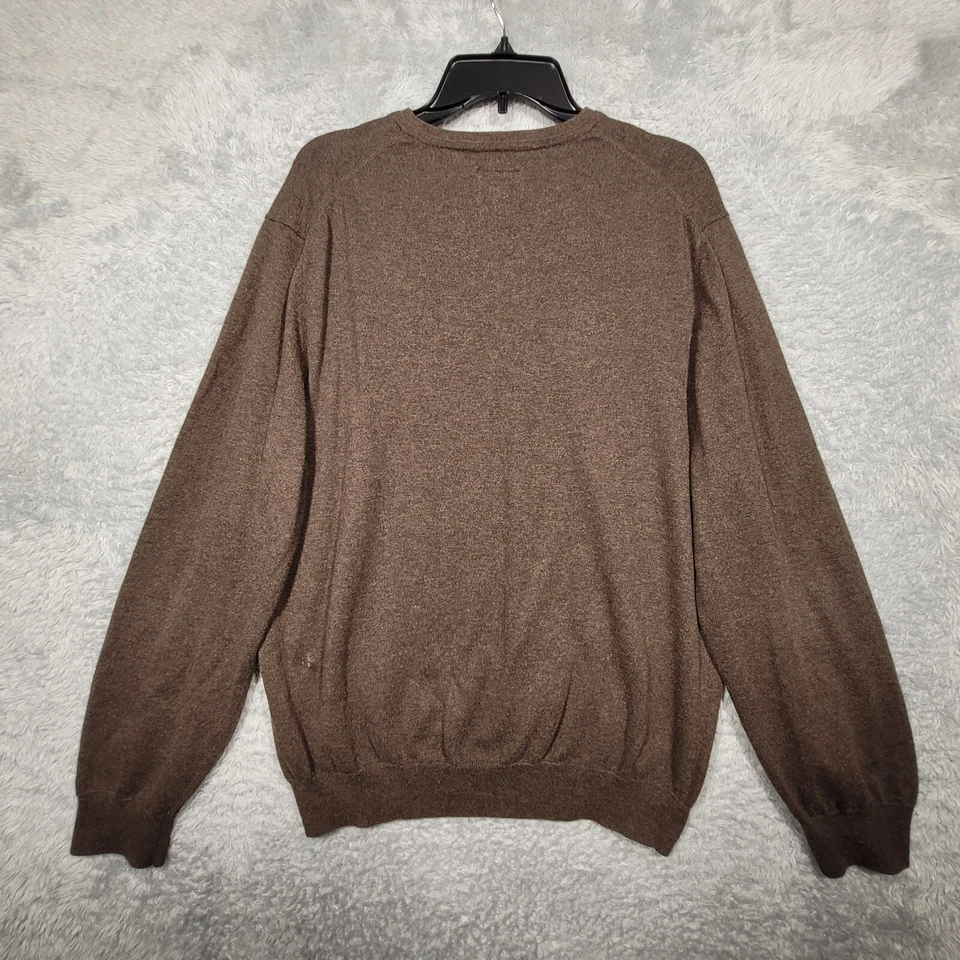 Suéter Stafford Para Hombres XL Marrón Mezcla de Cachemira Cuello en V Manga Larga *defecto Foto 2 de 4