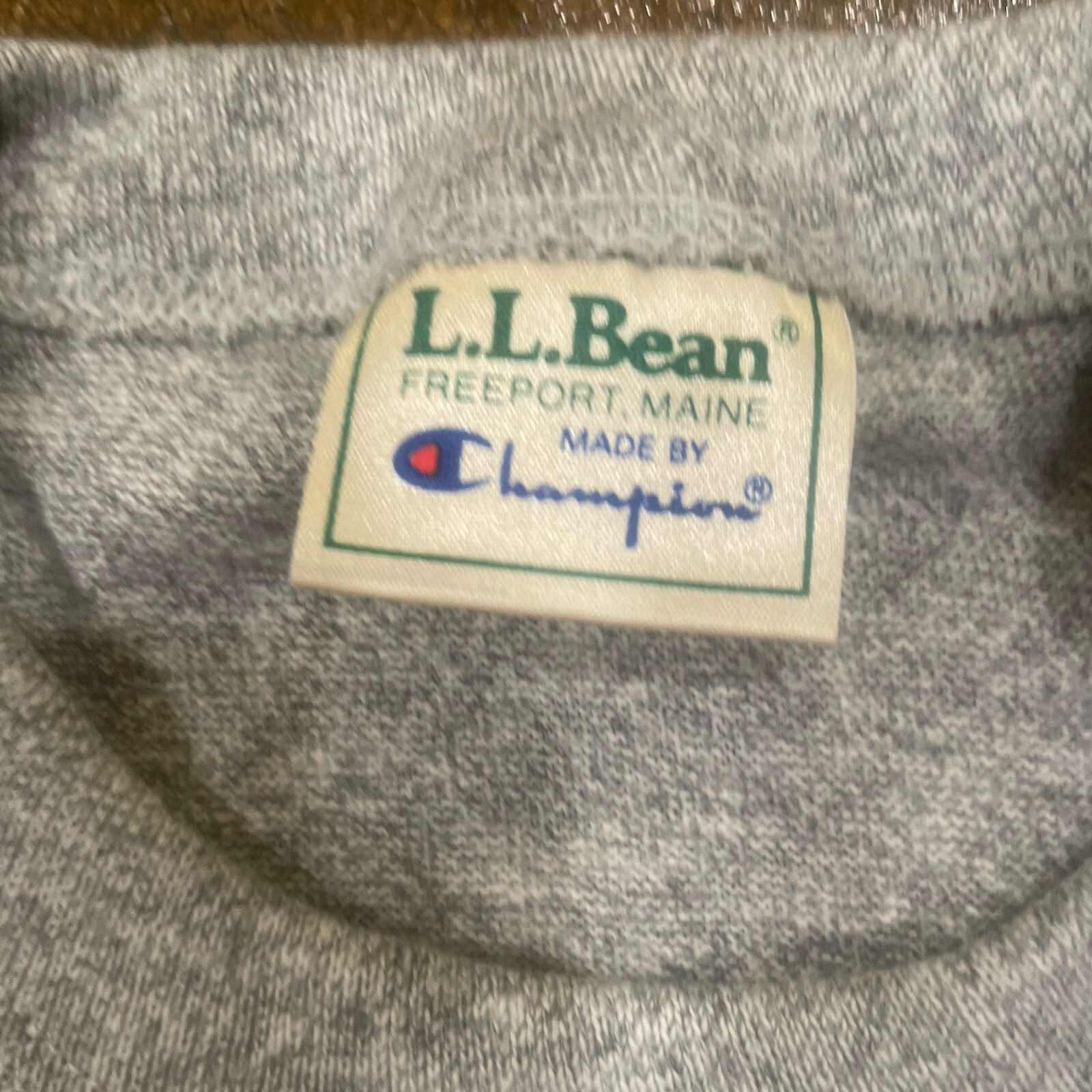 Vintage LL Bean TShirt by Champion Men’s XL Gray 80… Gem