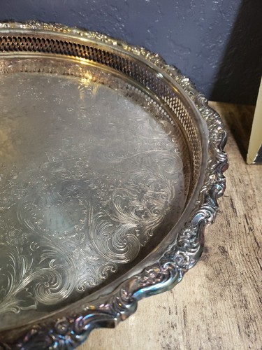 Oneida Countess Lazy Susan Silverplate Webster Wilcox 15.5" Diameter, 3" Tall - Imagen 2 de 9